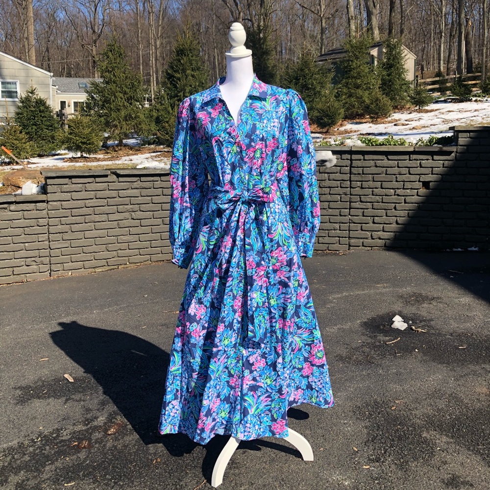 Lilly Pulitzer Long Sleeve Botton Dress